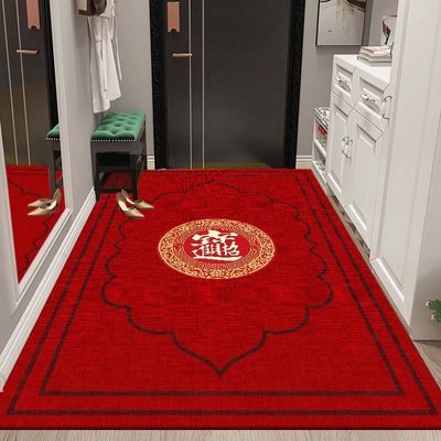 红色入户门地垫玄关走廊过道脚垫门口耐脏防滑垫卧室床边客厅地毯