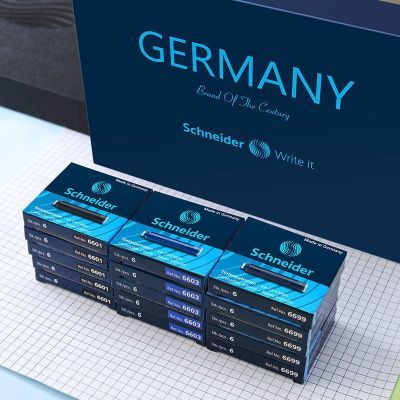 德国进口施耐德墨囊5盒30支钢笔墨囊墨胆可擦蓝色欧标小口径