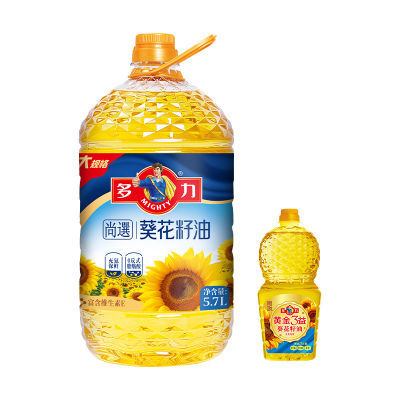 【5.938L】多力5.7L尚选葵花籽油和黄金3益小油食用油