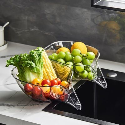 多功能沥水篮耐高温沥水碗家用水槽洗菜盆厨房洗水果网红创意水果