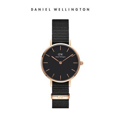 dw手表女28mm黑色织纹腕表小众设计时尚简约丹尼尔惠灵顿正