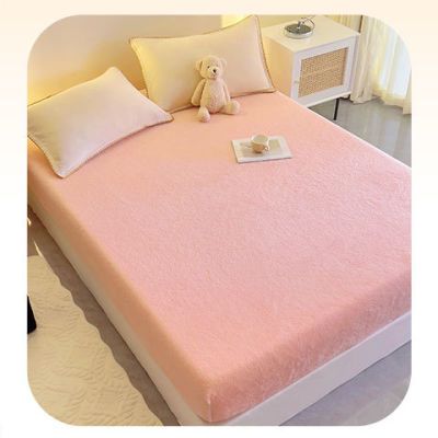 冬季加绒纯色床笠床单单件1.5床1.8米席梦思床套可机洗松紧床罩