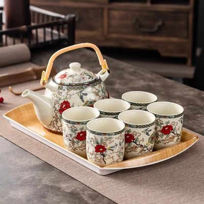 陶瓷大容量提梁壶泡茶壶茶水分离喝杯功夫茶具家用托盘套装过滤网