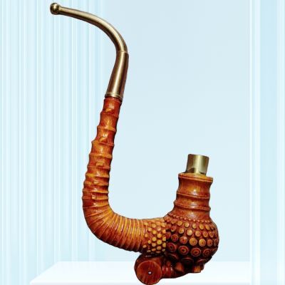 新款烟斗贵州一弯斑竹雕刻烟叶子烟送礼手把传统便携