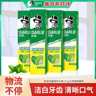 DARLIE好来原黑人牙膏双重薄荷225g清新口气洁白牙齿防蛀去渍正品