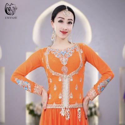 E3951新疆新款维吾尔族舞蹈演出服广场舞民族高档修身刺绣马