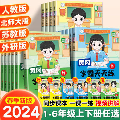 2024新黄冈学霸天天练一二三四五六年级上下册语数英人教同步练习