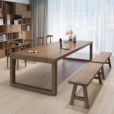 实木书桌学习桌家用卧室写字客厅工作台长条桌办公会议电脑桌
