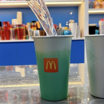 麦当劳变色杯!!新加坡限定版可口可乐新款联名创意水杯啤酒杯铝杯