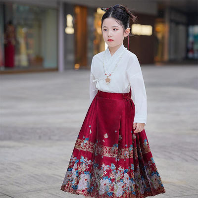 马面女童儿童2024美拉新款亲子装唐装汉服连衣裙中国古装套装中式