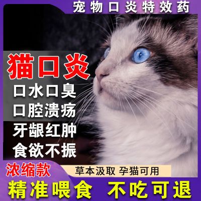 猫狗口炎片猫咪口炎口腔溃疡肉芽肿口臭宠物口水食欲不振口腔清洁