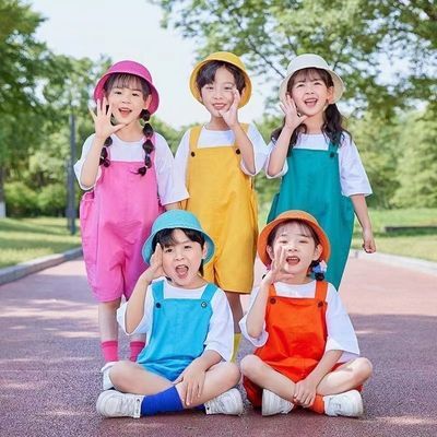 六一儿童表演服装幼儿园糖果运动会背带裤啦啦队演出服小学生班服