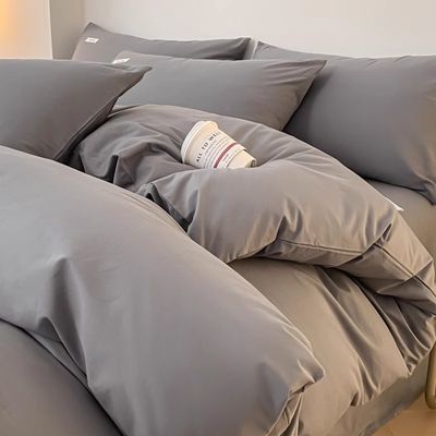 一次性床单被罩枕套床上用品便携隔脏加厚灰色四件套