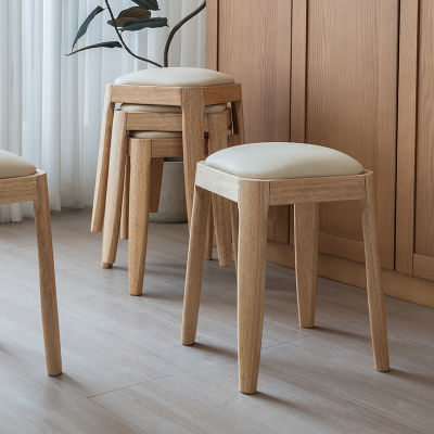 实木结实耐用凳子叠放家用凳子化妆凳加厚餐凳简约现代客厅凳子
