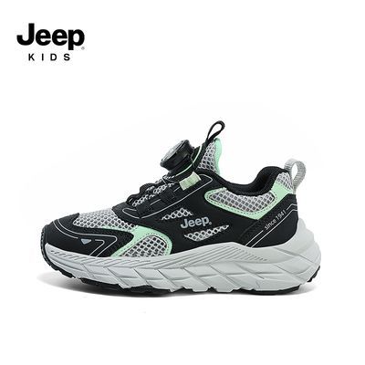 jeep童鞋儿童鞋黑色运动鞋春夏款2024新款软底防滑中大童男童鞋子
