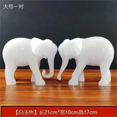 中式大象吸水摆件一对吉祥物创意庭院小象工艺品办公室桌面装饰品