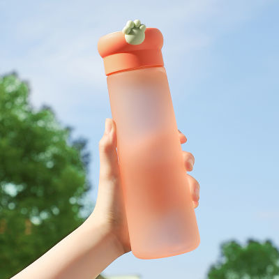 可爱猫爪水杯大容量塑料杯可爱水瓶杯子便携夏天学生水壶随手杯