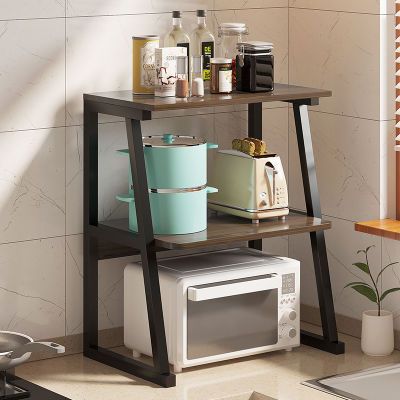 厨房专用置物架三层微波炉架台面多层调料架收纳神器电饭煲烤箱架