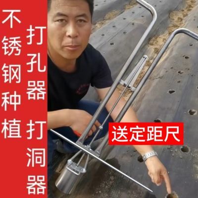 破地膜打孔定距尺栽苗器穴盘育苗杯打洞取土破地膜脚蹬耕种机械