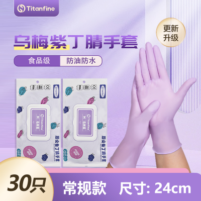 Titanfine/泰能乌梅紫食品级多用途厨房手套防油洗碗防水家务清洁