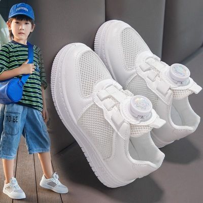 儿童小白鞋夏季新款女童白色运动鞋透气单网鞋韩版学生男童板鞋潮