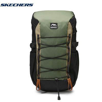Skechers斯凯奇防雨户外双肩背包超大容量桶式轻量登山徒步耐磨包
