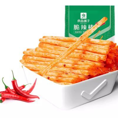 10袋良品铺子脆辣棒75g袋香辣味怀旧零食辣条味休闲零食辣条