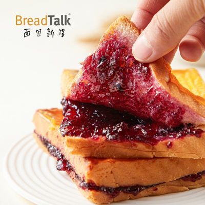 面包新语岩焗蛋烧乳酪夹心吐司面包蓝莓味岩烧果酱早餐食品糕点