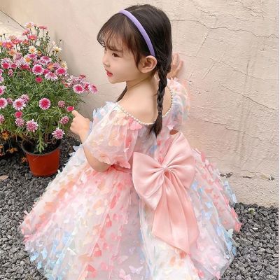 夏季女童连衣裙儿童甜美可爱新款公主裙网红超仙蝴蝶仙子短袖裙子