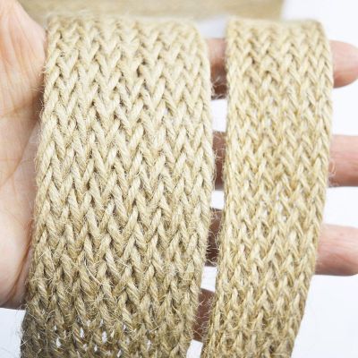9厘米宽扁麻绳黄麻绳 包水管暖气管桌腿手工diy复古装饰绳子宽绳