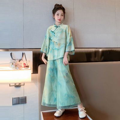 女童新中式连衣裙套装夏款2024新款中国风复古半身裙儿童夏季汉服