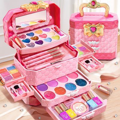 音乐儿童化妆品手提箱玩具套装小女孩生日礼物小公主彩妆盒指甲油