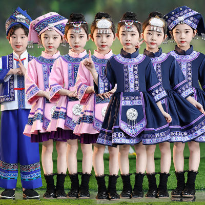 六一少数民族服装儿童哈尼族苗族演出服瑶族佤族彝族舞蹈表演服饰