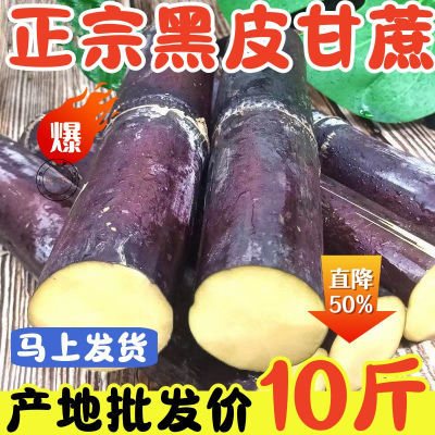 【彩箱精选】正宗广西黑皮甘蔗新鲜超脆甜中段水果整根批发5/10斤