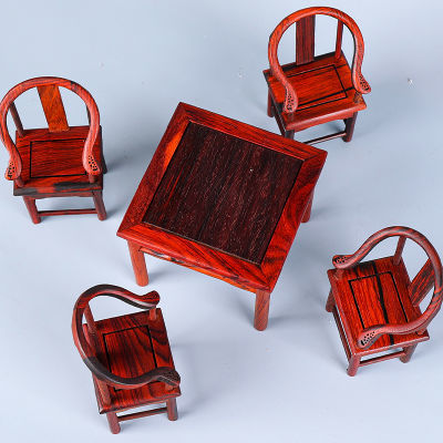 【清仓处理】实木椅子红木酸枝罗圈靠背椅五件套办公工艺摆件送礼