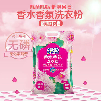 绿伞香水香氛洗衣粉除菌除螨强力去污低泡易漂家用洗衣皂粉5kg袋