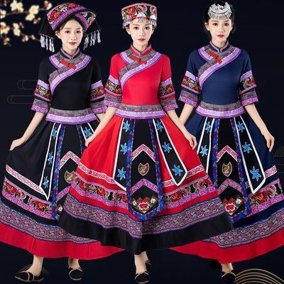 三月新款少数民族服装成人演出衣服壮族苗族广西贵州表演舞蹈服饰