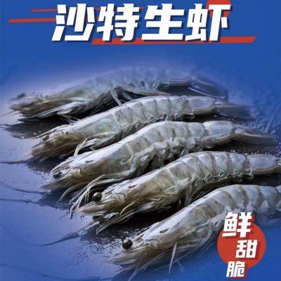 国联沙特大虾进口盐冻整盒2-2.2kg/盒只只分离80-120只鲜活冻海虾