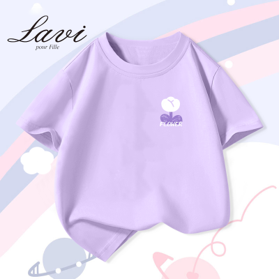 LAVL女童t恤2024新款韩版洋气儿童短袖夏天宽松纯棉中大童上衣服