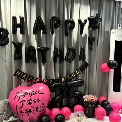 生日气球派对男孩女孩场景布置装饰用品背景墙气球网红18岁成人礼