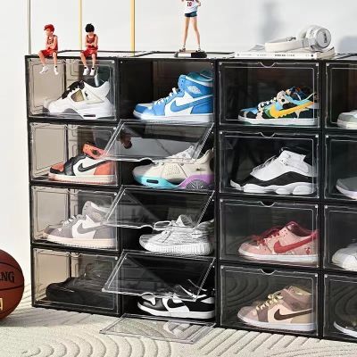 AJ磁吸透明家用塑料加大鞋子鞋盒鞋柜收纳收纳盒鞋柜子网红鞋盒好