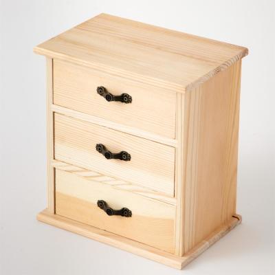 现货木质工艺品三层抽屉抽拉首饰盒木质收纳盒DIY手工培配件