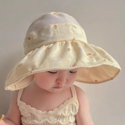 春夏宝宝时尚太阳帽薄款紫外线儿童防晒帽大檐空顶遮阳帽子