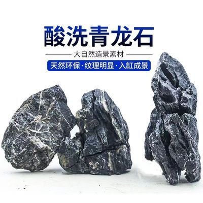 酸洗青龙石鱼缸造景石头草缸假山小块盆景微景观石材青石全套庭院