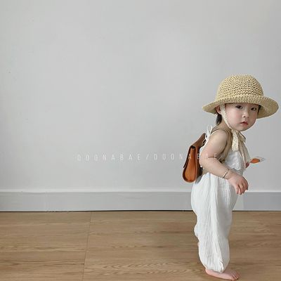 宝宝帽子夏季薄款女童婴儿遮阳帽防晒草帽小女孩韩版潮儿童渔夫帽