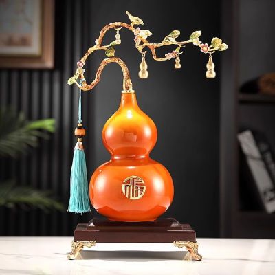 中式招财陶瓷葫芦摆件玄关客厅电视酒柜平安如意装饰品家居礼物