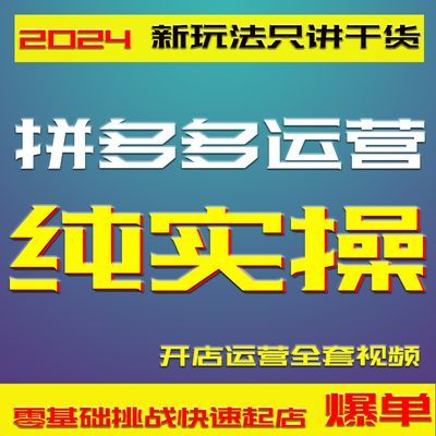 2023年拼多多视频教程新手全套pdd开店电商运营技巧教学课程