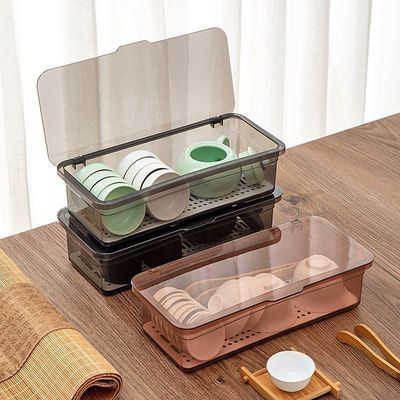 筷子盒茶具餐具带盖收纳盒防尘棉签盒厨房碗筷收纳盒化妆品收纳盒