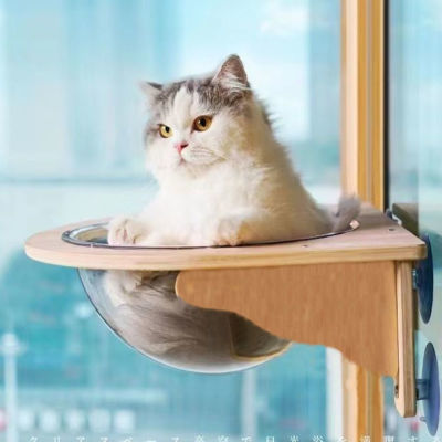 实木玻璃壁挂吸盘太空舱猫窝猫咪悬空吊床阳台免打孔窗户墙猫爬架