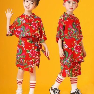 幼儿园六一儿童啦啦队演出东北大花套装小学生运动会舞蹈合唱国潮